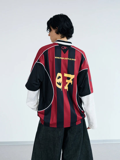 Peoplesense Fake Two Piece Racing Sweatshirt