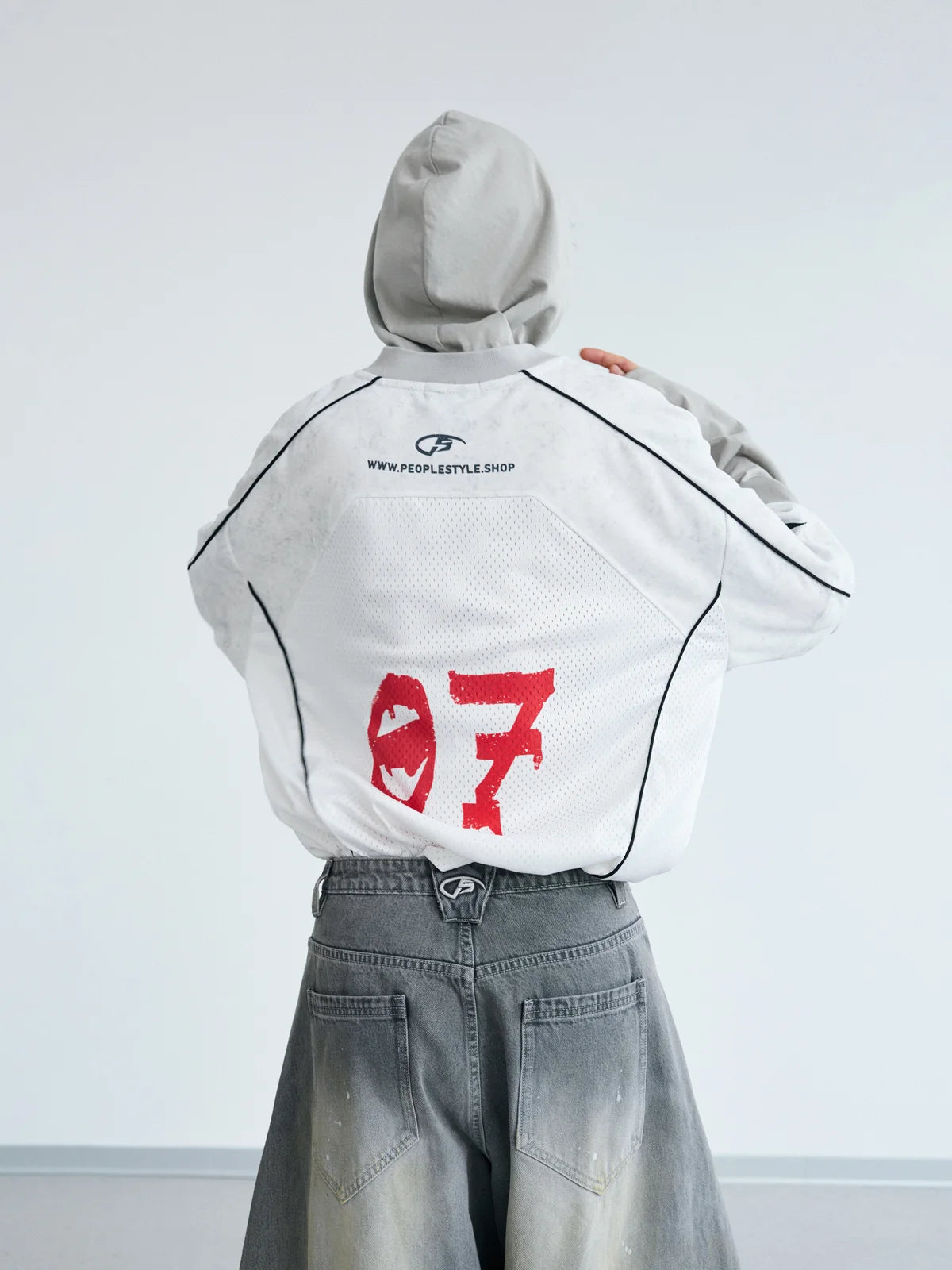 Peoplesense Racing Fake Two-Piece Racing Hooded Sweatshirt