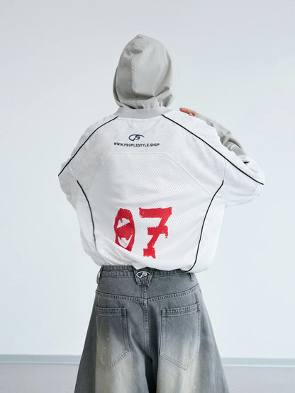 Peoplesense Racing Fake Two-Piece Racing Hooded Sweatshirt
