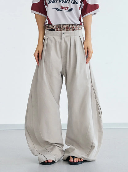 Peoplesense DrapeFlow Pleated Trousers with Wide-Leg