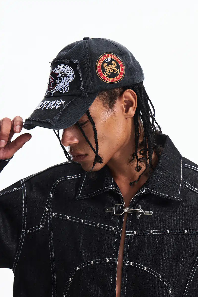 Peoplesense Gothic Cap Featuring Raised Embroidery
