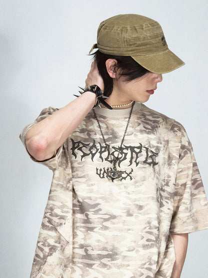  Gothic Script Camo Tee