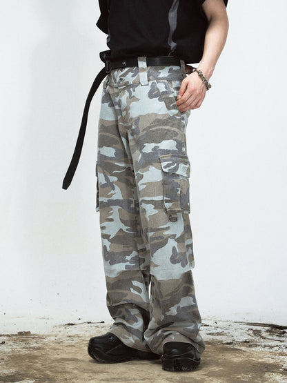 PeopleStyle Grey Camo Cargo Pants