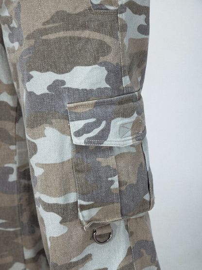 PeopleStyle Grey Camo Cargo Pants