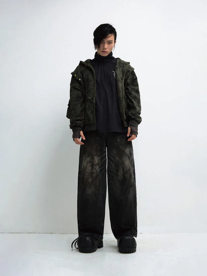PeopleStyle Camouflage Button-Down Hoodie