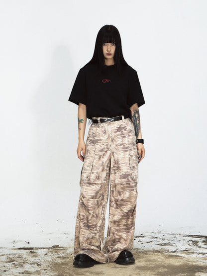 PeopleStyle Desert Camo High Waisted Cargo Pants