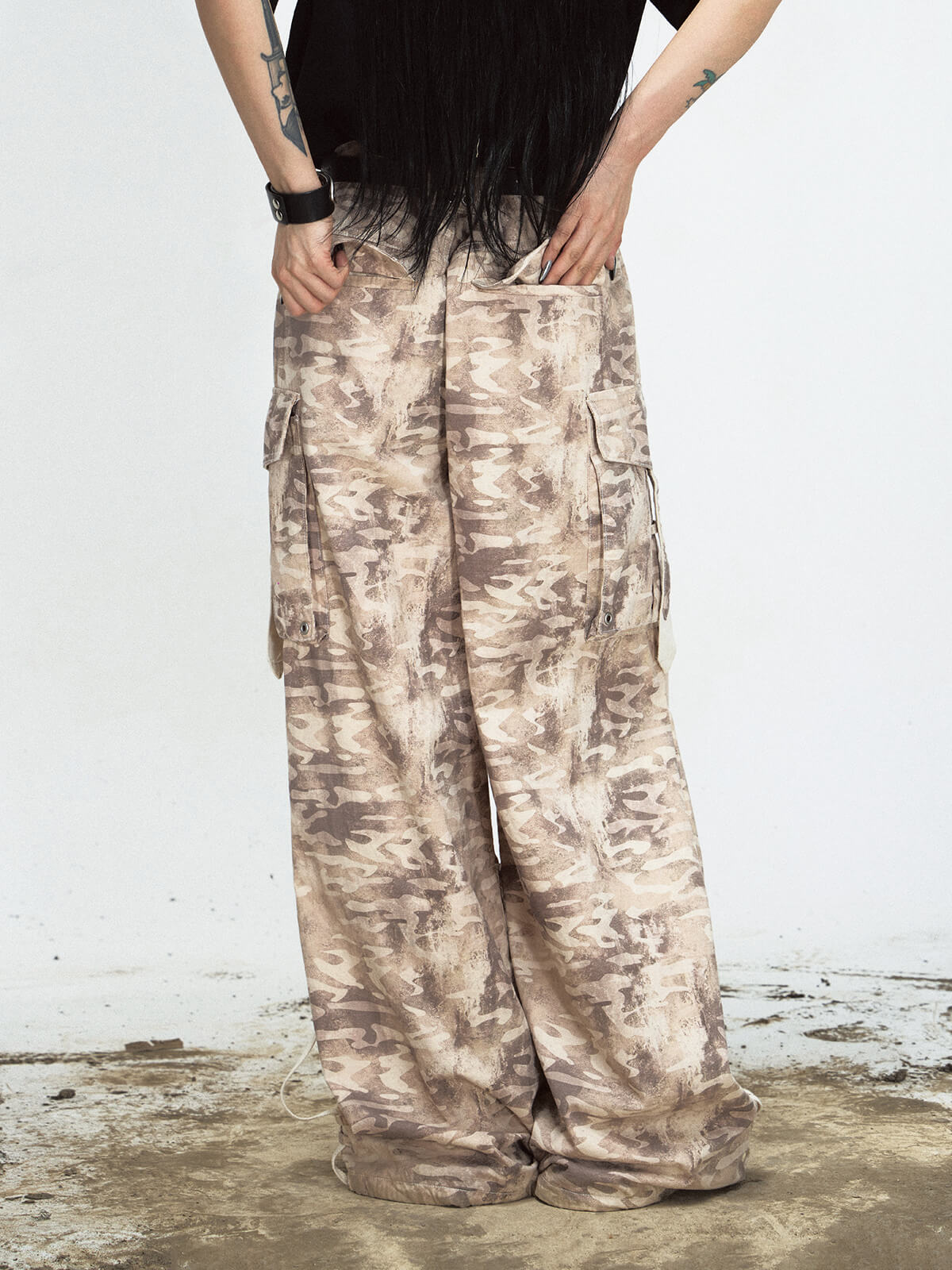 PeopleStyle Desert Camo High Waisted Cargo Pants