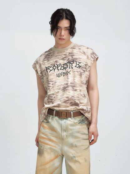 PeopleStyle Camouflage Sleeveless Shirt