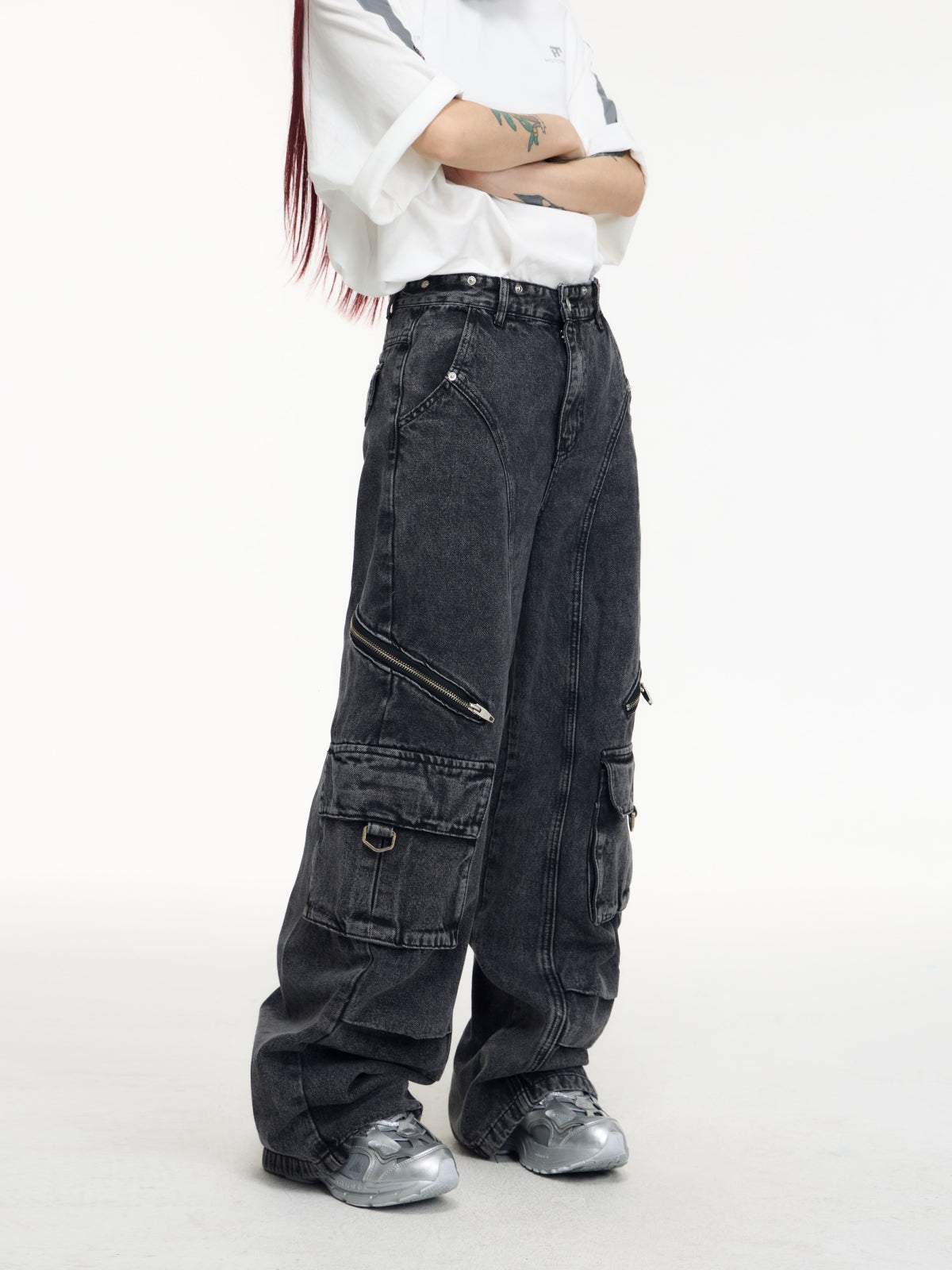 Detachable Suspender Vintage Grey Overalls