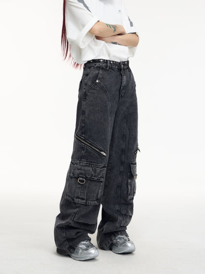 Detachable Suspender Vintage Grey Overalls