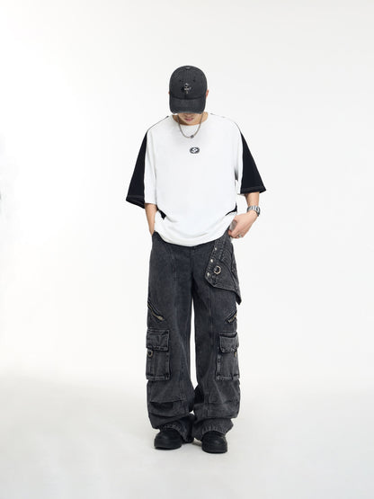 Detachable Suspender Vintage Grey Overalls