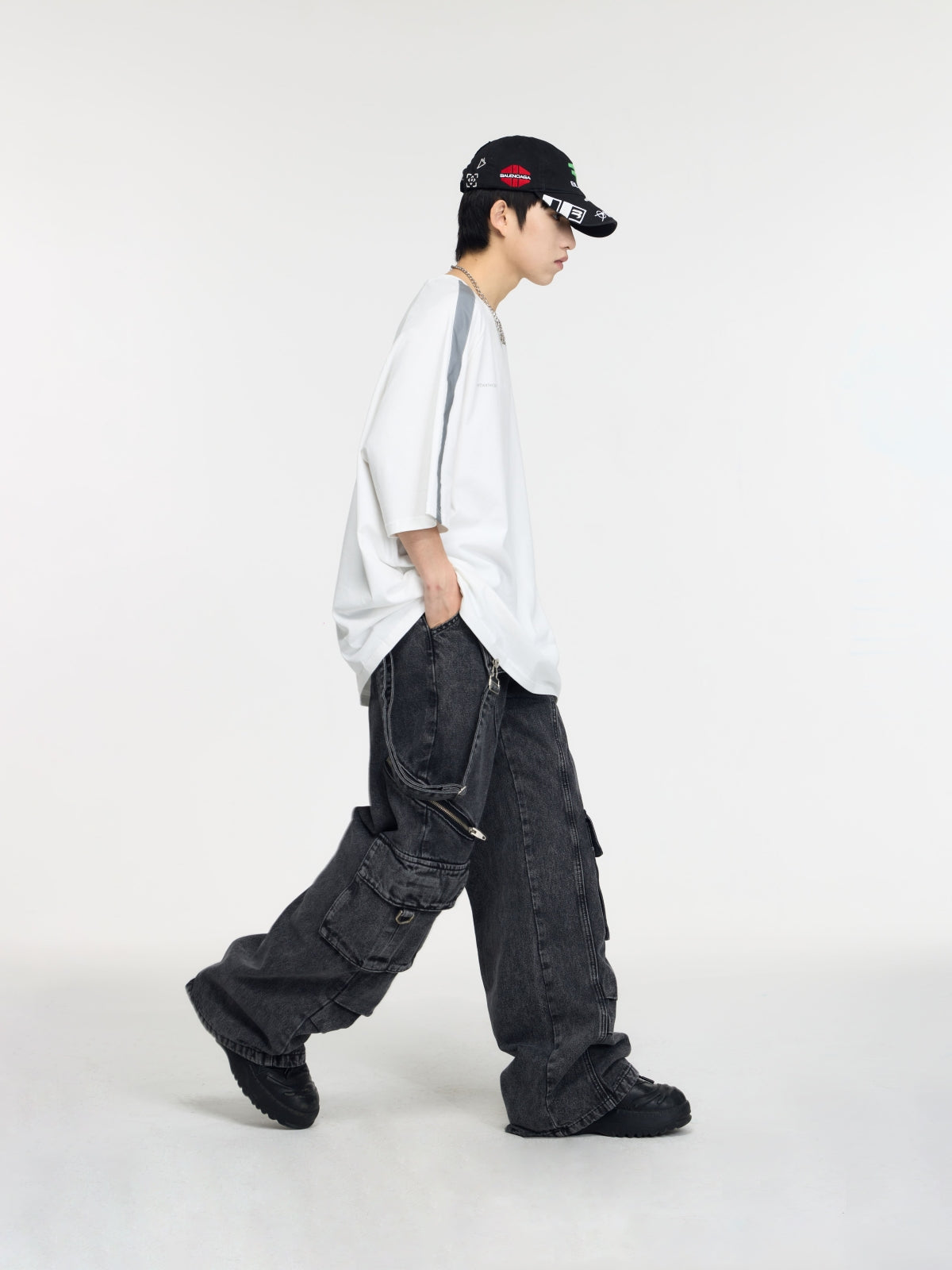 Detachable Suspender Vintage Grey Overalls