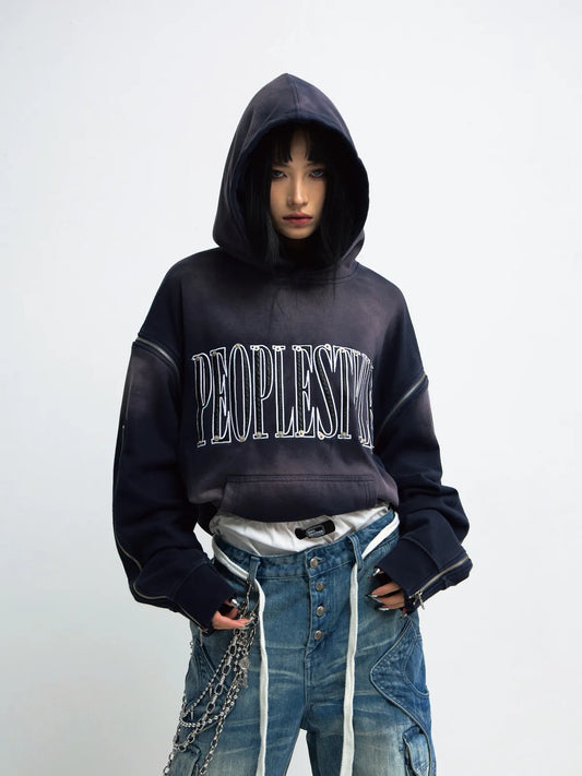 PeopleStyle Detachable Embroidered Hoodie