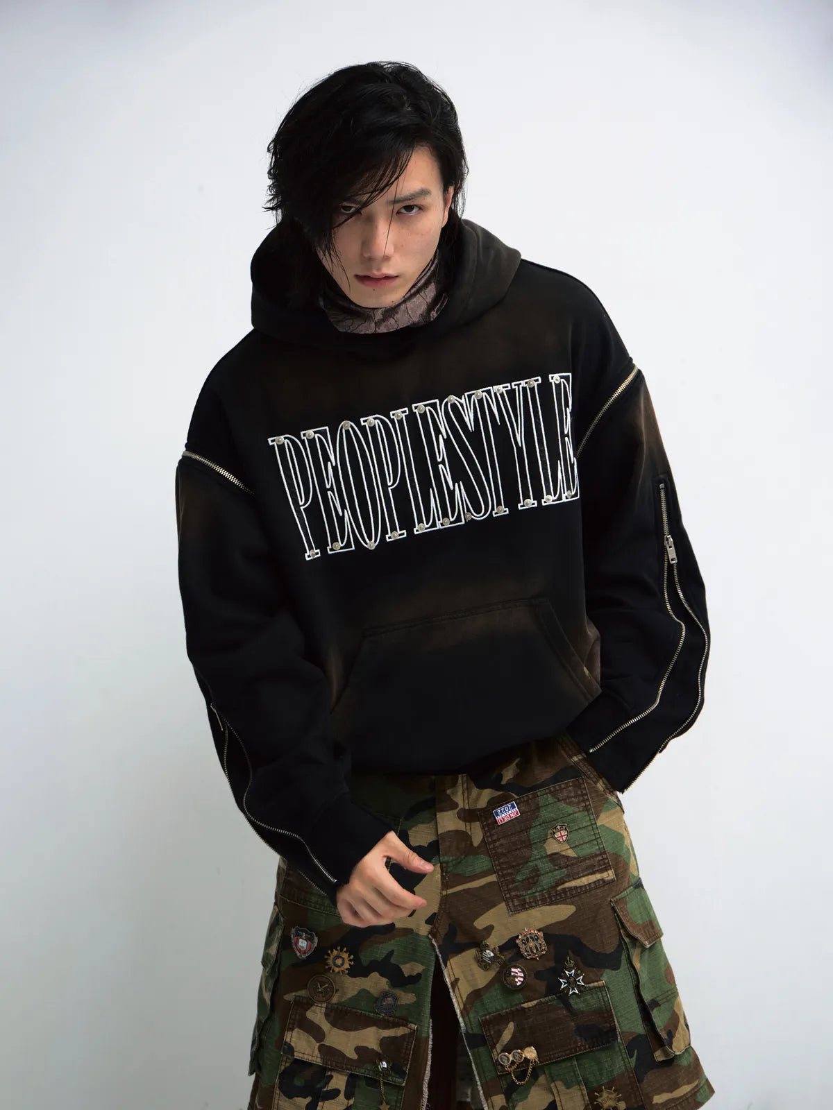 Peoplesense Detachable Embroidered Hoodie