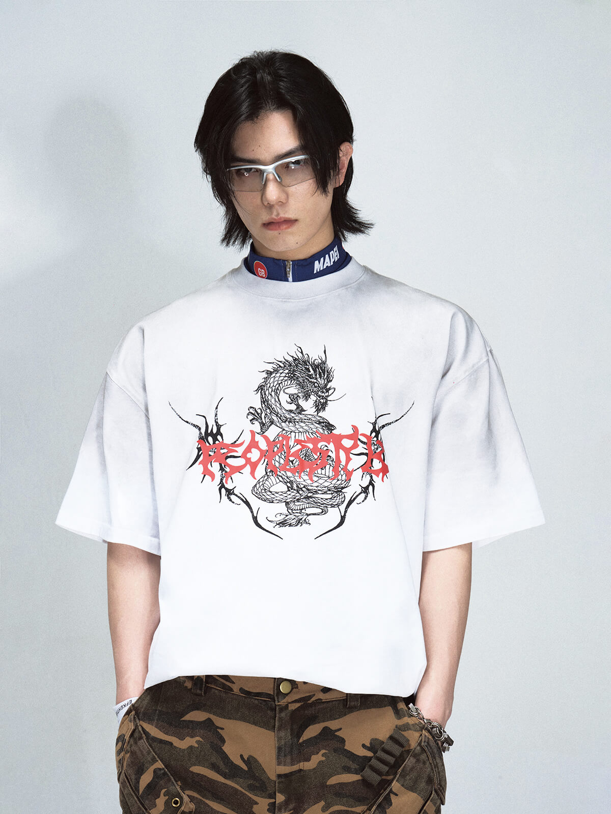 PeopleStyle Dragon Print Retro T-Shirt