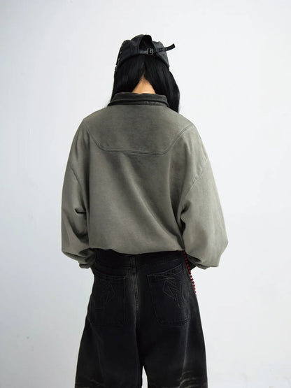 PeopleStyle Dirty Dyed Distressed Washed Polo Shirt