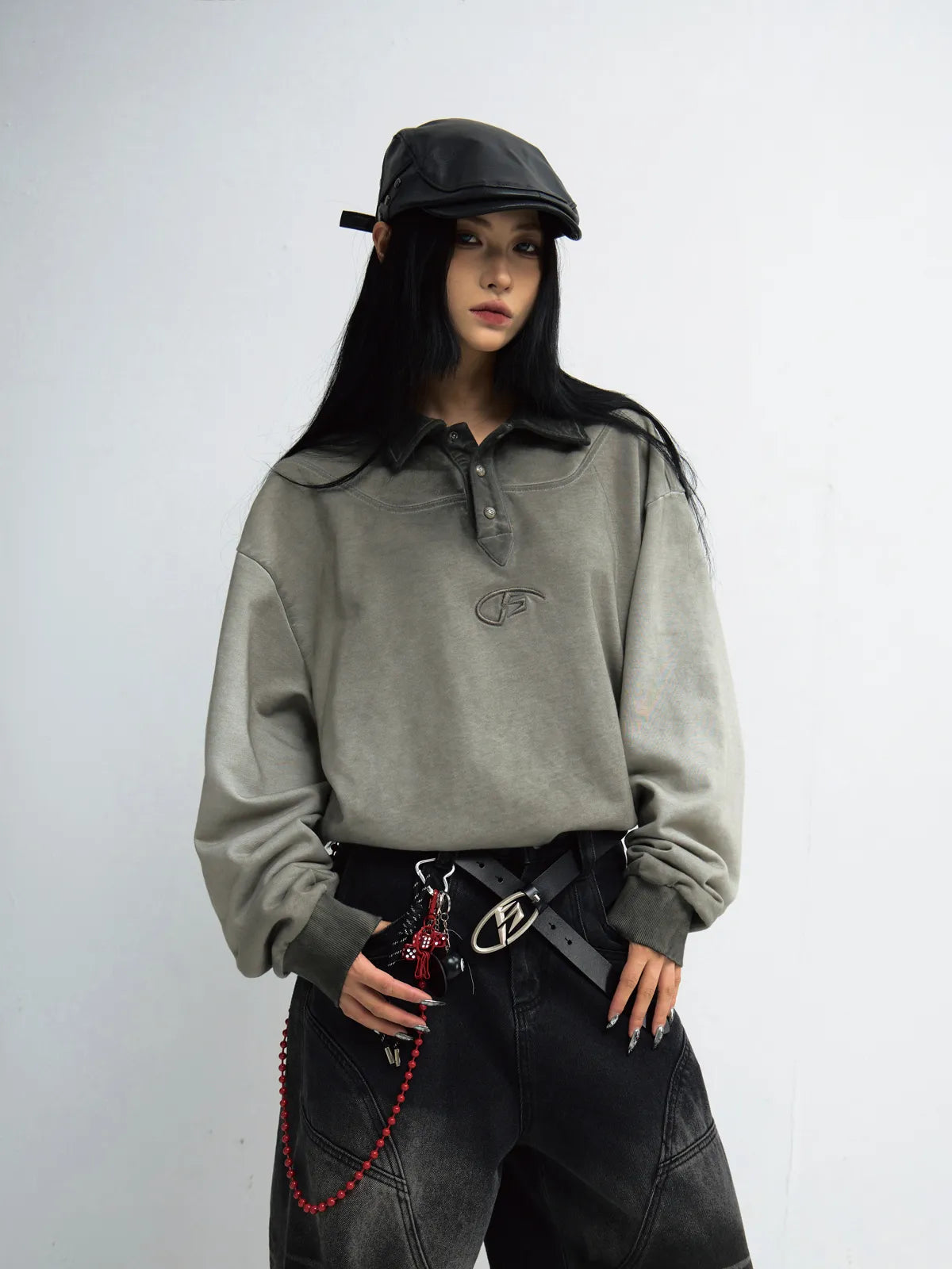 PeopleStyle Dirty Dyed Distressed Washed Polo Shirt