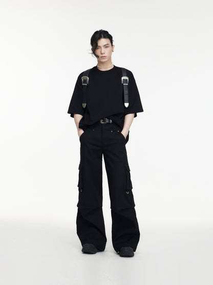 Double Waistband Retro Casual Cargo Pant