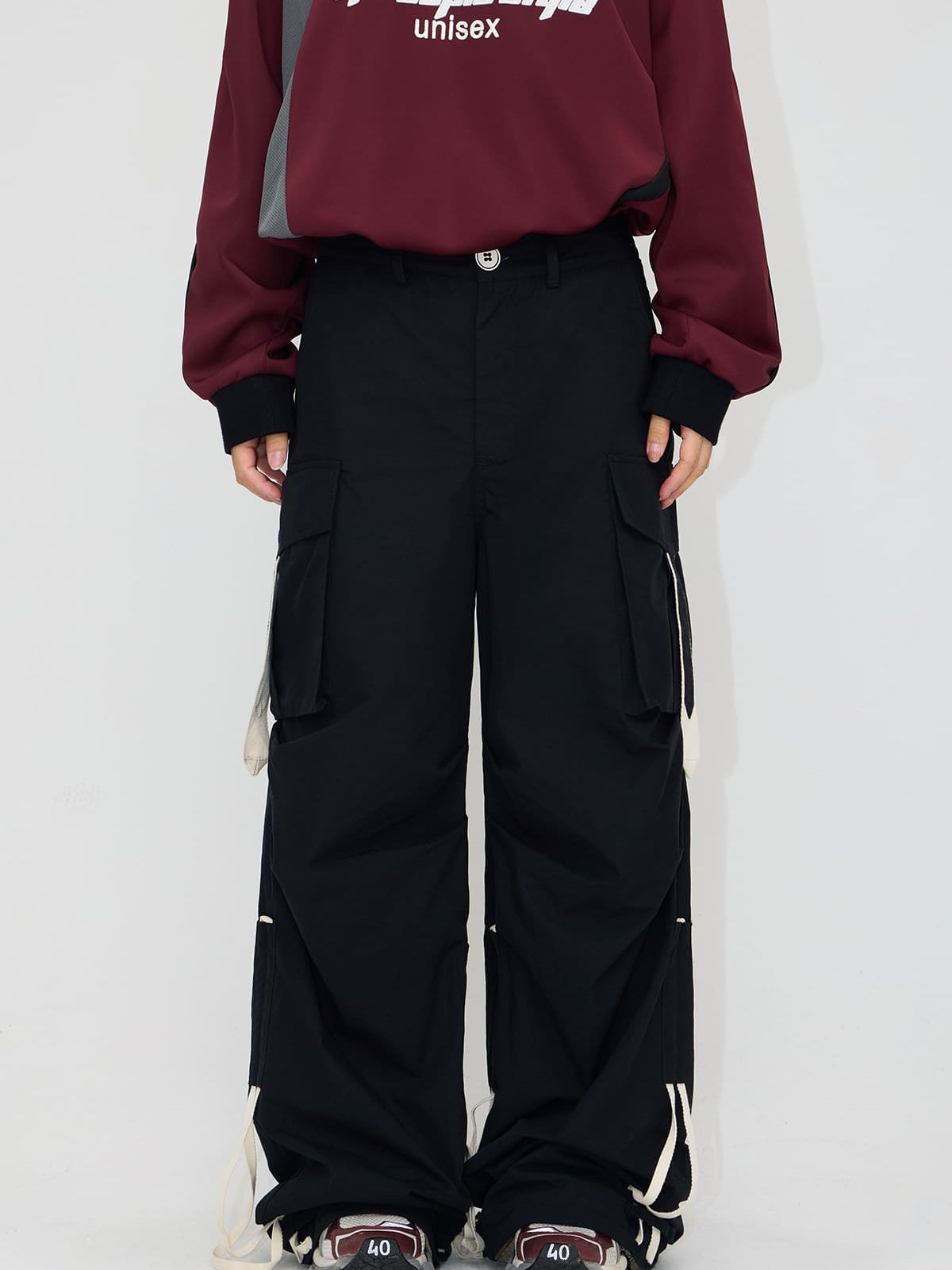 PeopleStyle Drawstring Vintage Pleated Pants