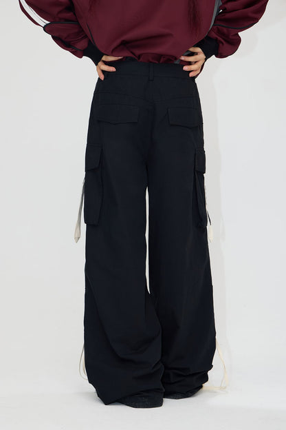 PeopleStyle Drawstring Vintage Pleated Pants