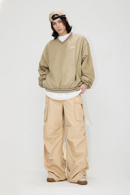 PeopleStyle Drawstring Vintage Pleated Pants