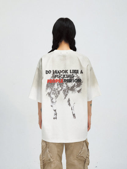 PeopleStyle Gradient Print Vintage Oversized T-Shirt