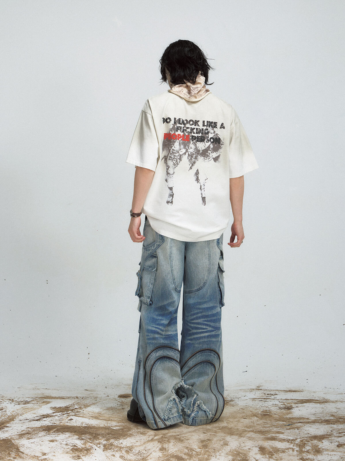 PeopleStyle Gradient Print Vintage Oversized T-Shirt