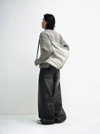PeopleStyle Hand Brushed PU Coated Wide Leg Jeans