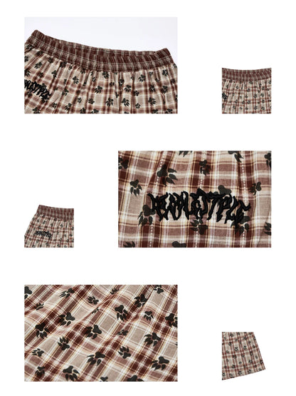 Peoplesense Color-block Plaid Shorts