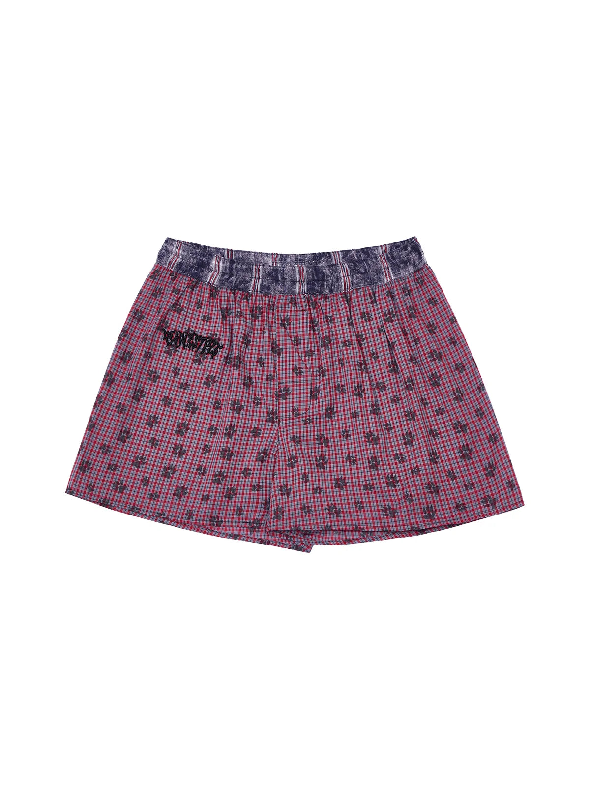 Peoplesense Color-block Plaid Shorts