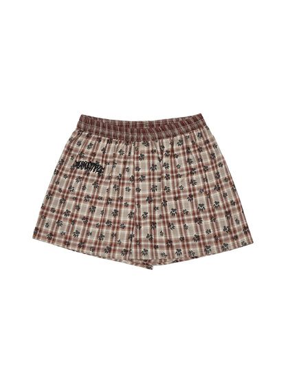 Peoplesense Color-block Plaid Shorts