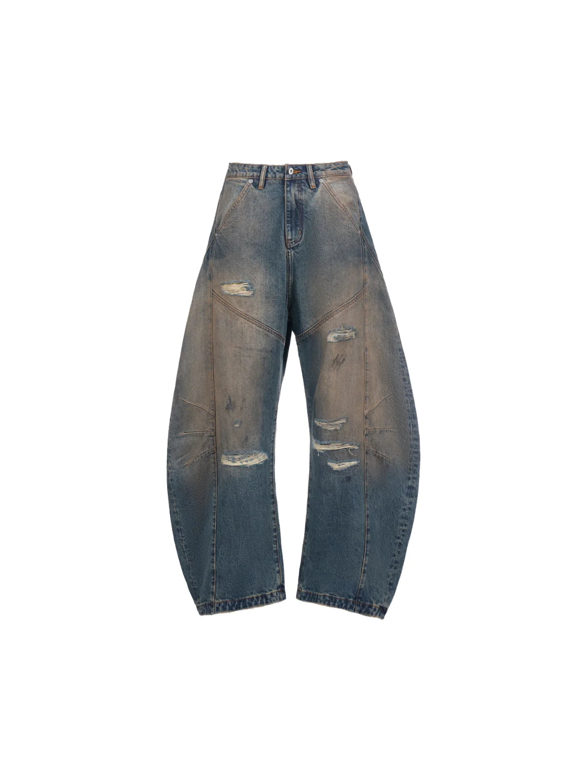 Peoplesense Ripped Mud Dyed Balloon Denim Jeans