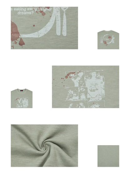 Peoplesense ‘Reality&Dream’ Vintage Green Oversized T-shirt