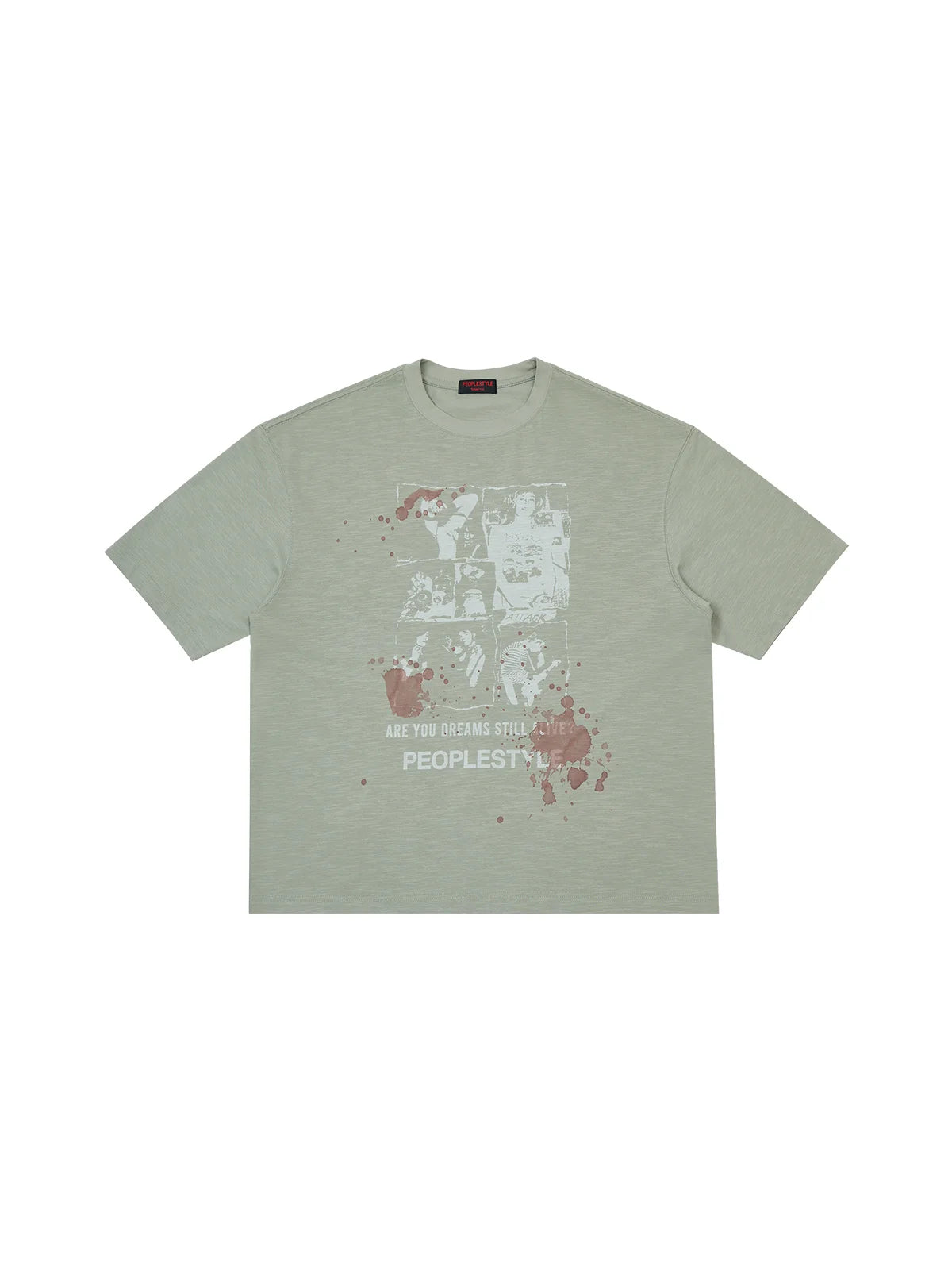 Peoplesense ‘Reality&Dream’ Vintage Green Oversized T-shirt