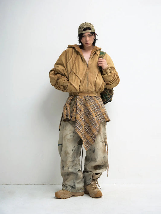 PeopleStyle Mud Dye Oversized Scimitar Pants