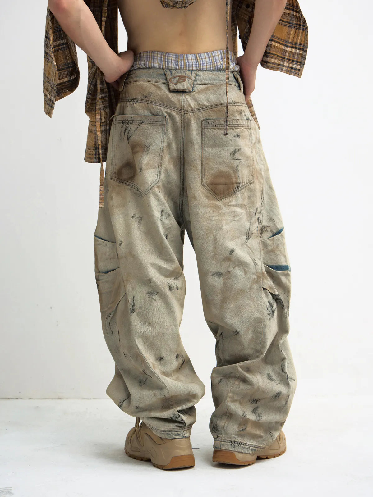 Peoplesense Mud Dye Oversized Scimitar Pants