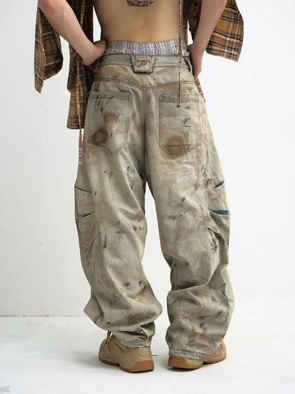 Peoplesense Mud Dye Oversized Scimitar Pants