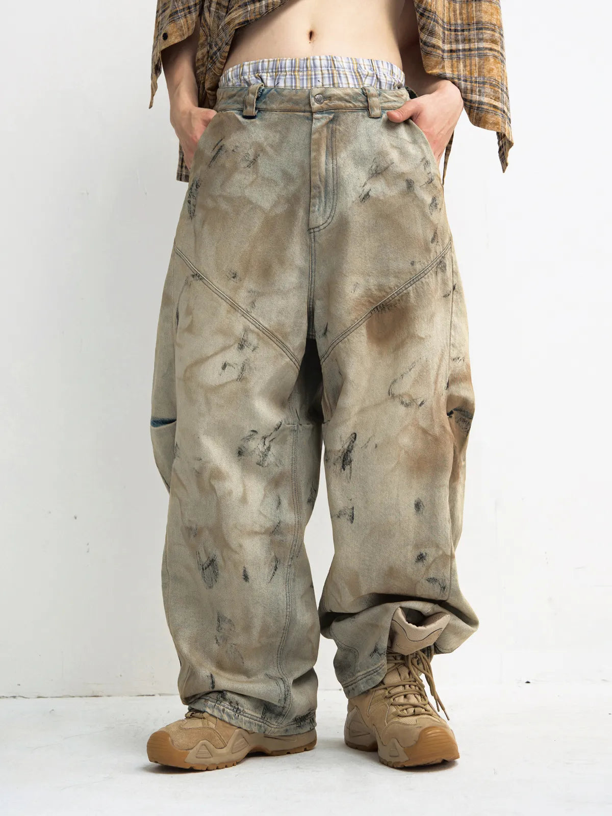 Peoplesense Mud Dye Oversized Scimitar Pants