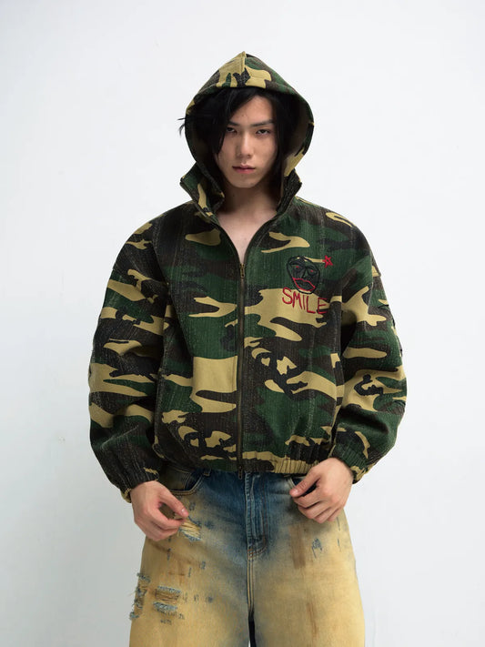PeopleStyle Punk Camouflage Hooded Jacket