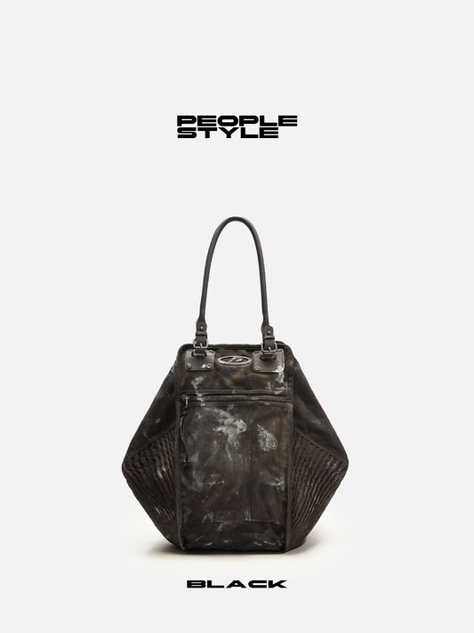 PeopleStyle Punk Vintage Dirty Dyed Tote Bag
