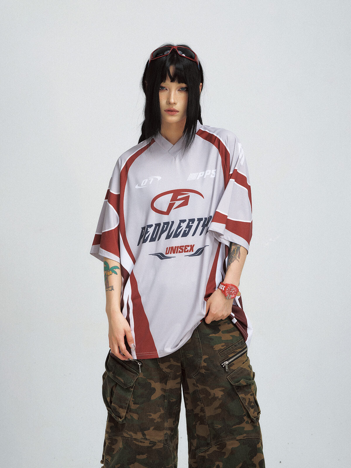 PeopleStyle Cycling Jersey Oversized T-shirt