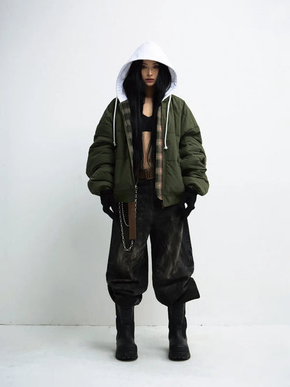 PeopleStyle Reversible Checked Cotton Jacket