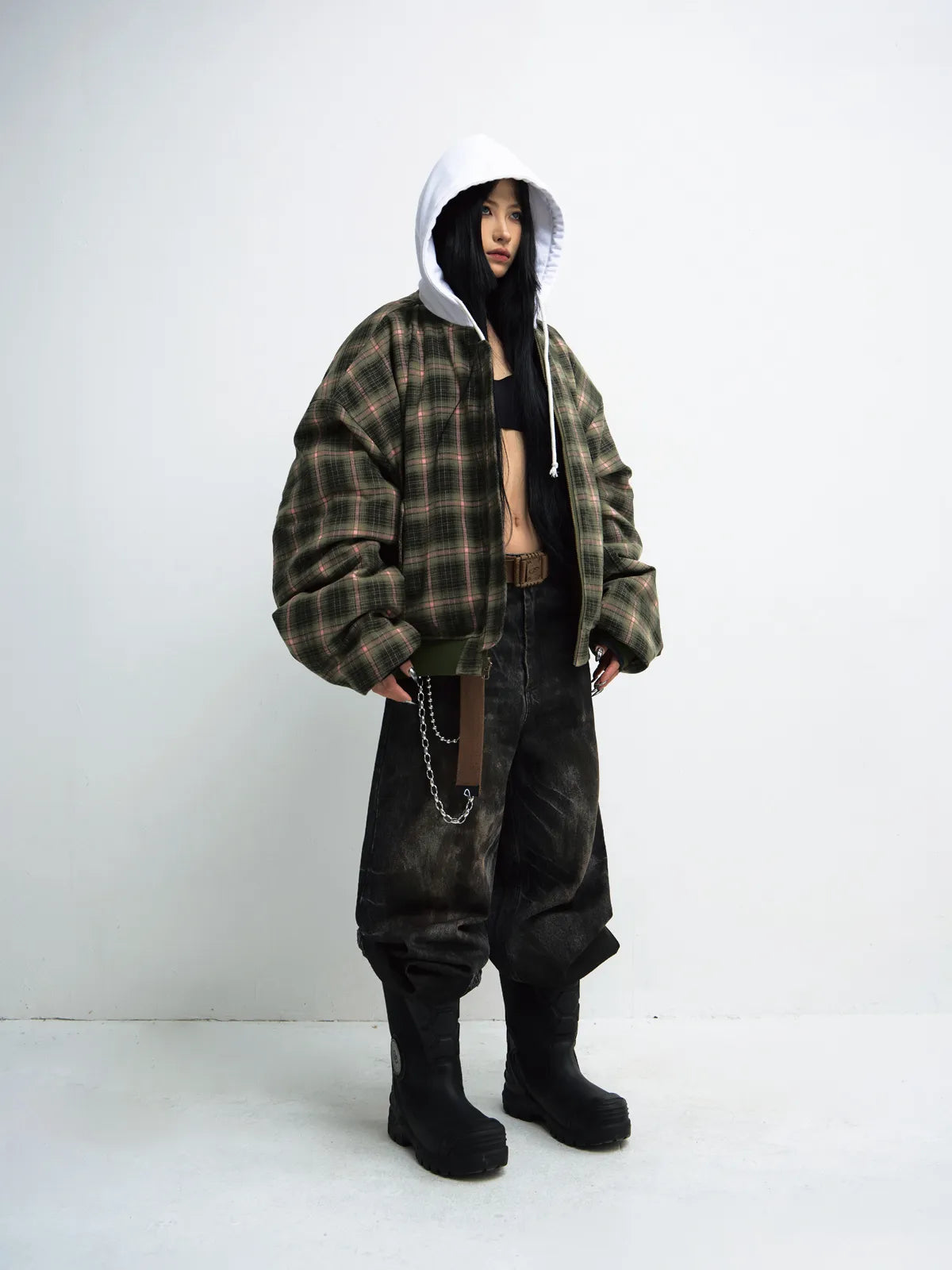 PeopleStyle Reversible Checked Cotton Jacket