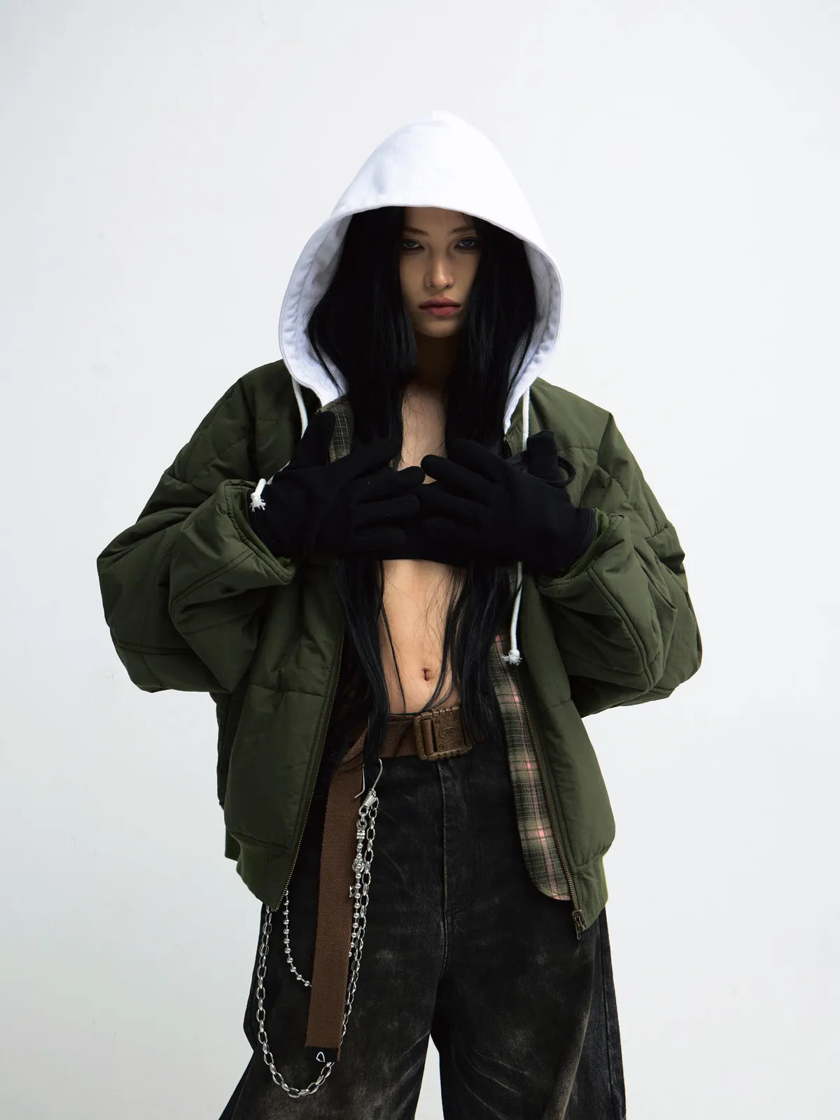 PeopleStyle Reversible Checked Cotton Jacket