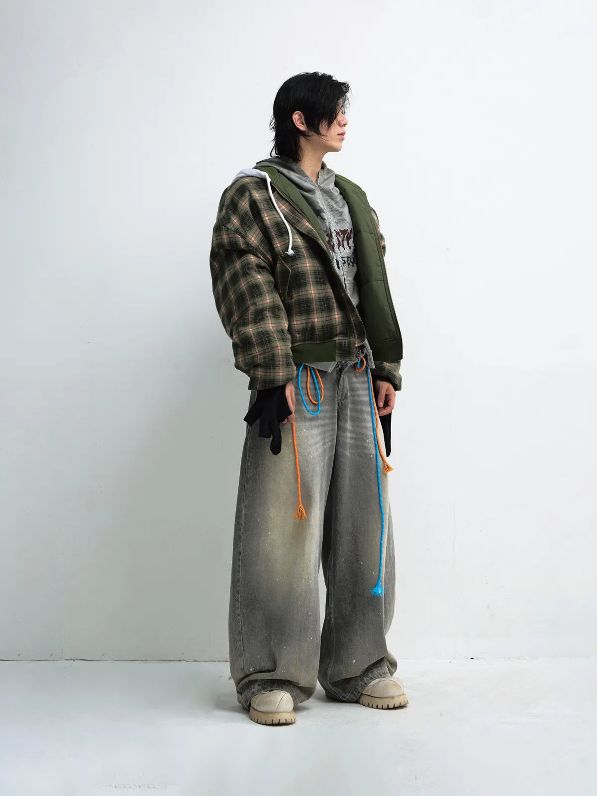 PeopleStyle Reversible Checked Cotton Jacket