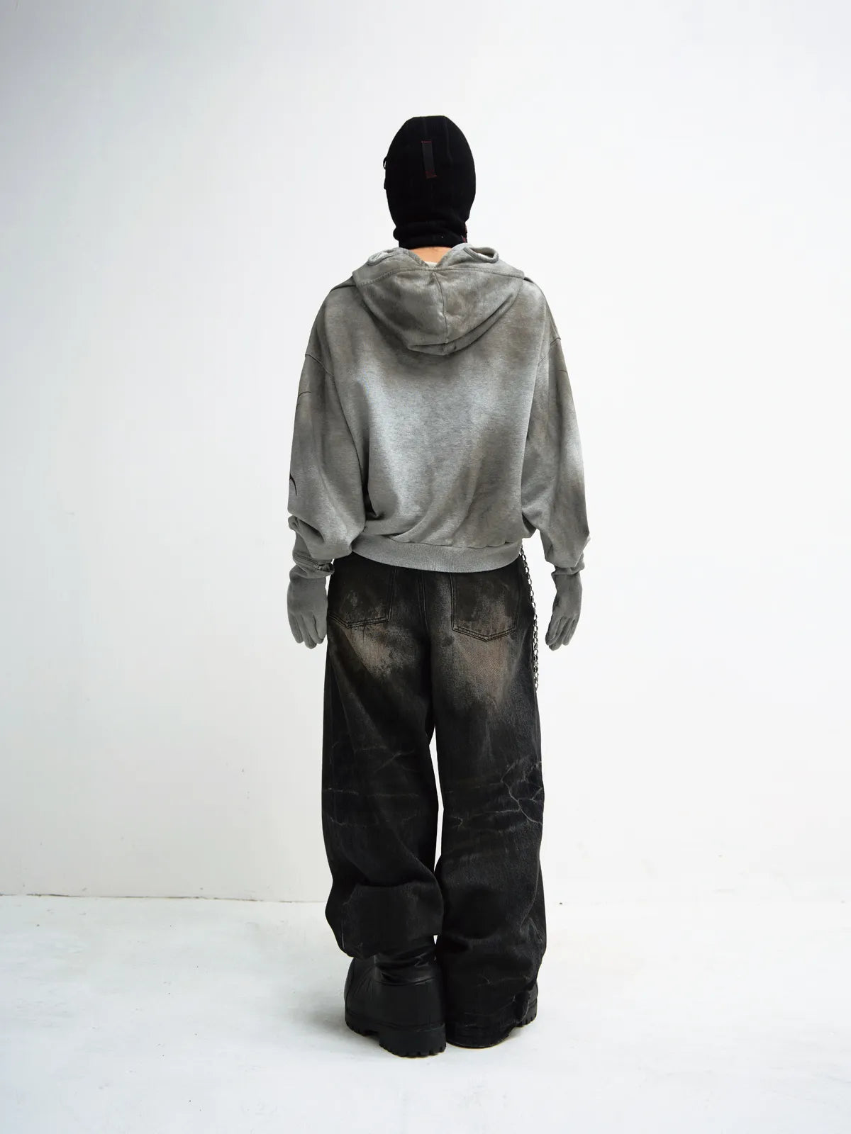 PeopleStyle Ripped Full Zip Face Mask Hoodie