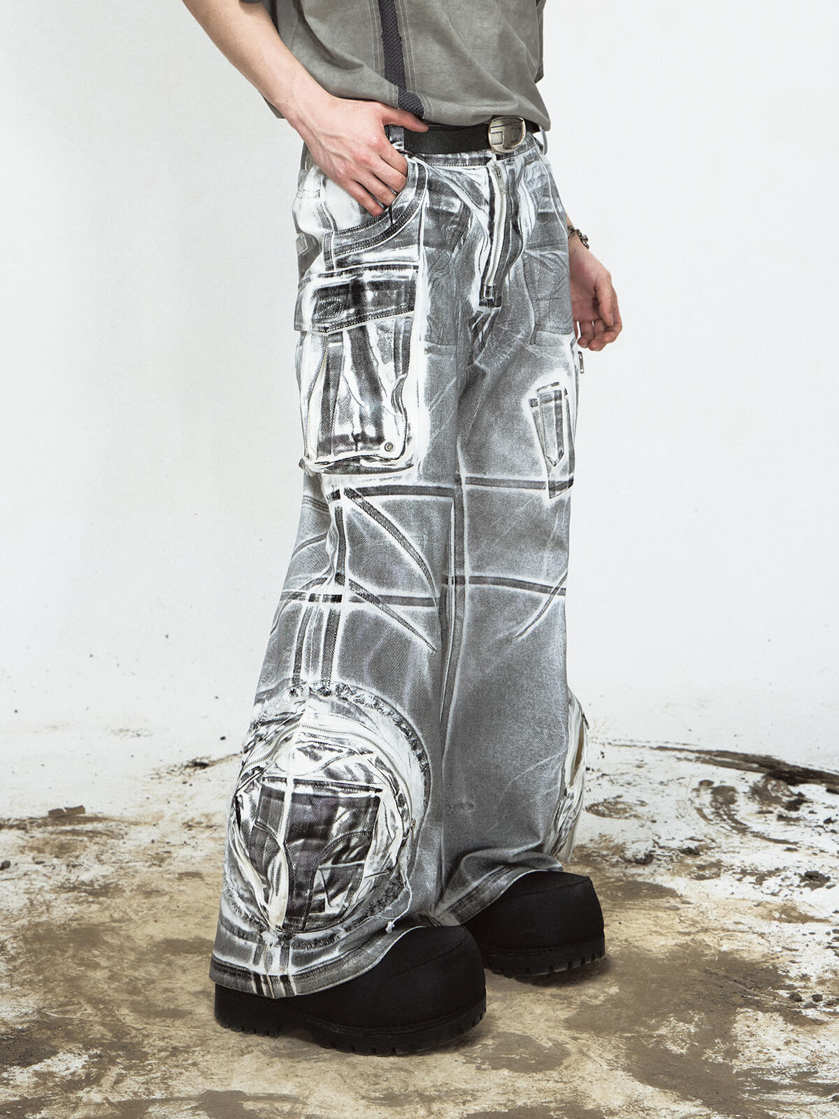 PeopleStyle Vintage Dyed Washed Baggy Jeans