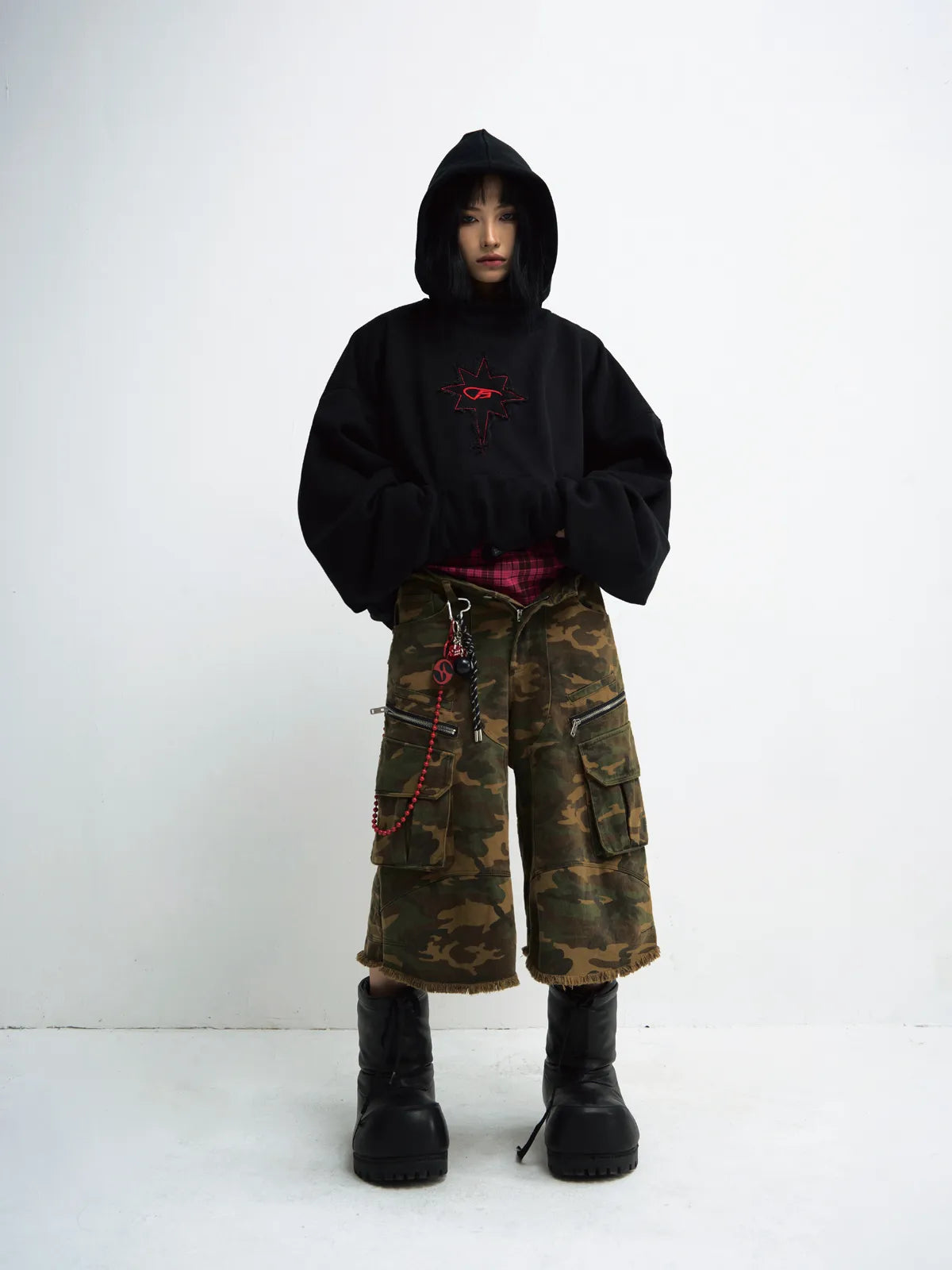 PeopleStyle Vintage Embroidered Oversized Hoodie
