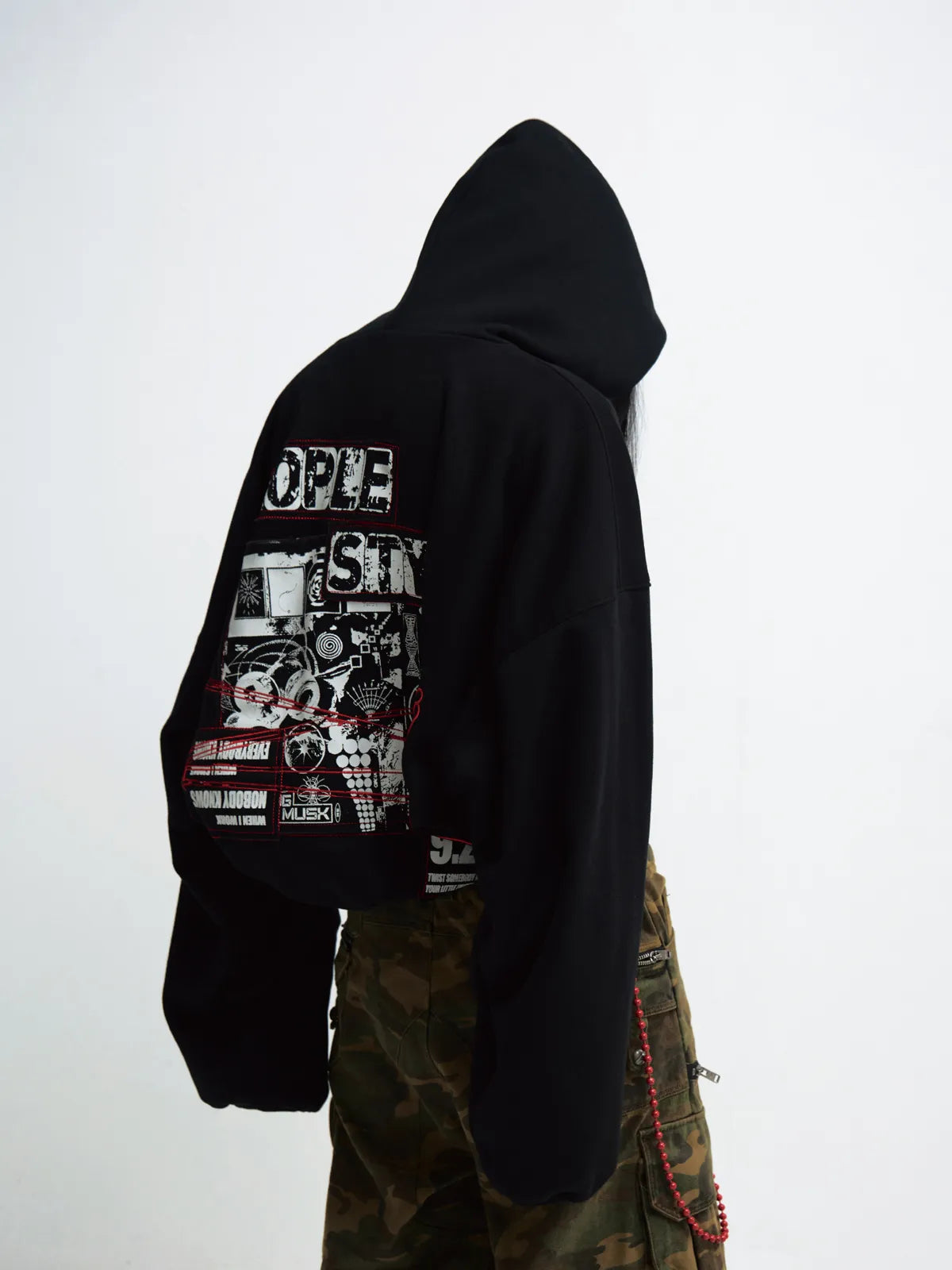 PeopleStyle Vintage Embroidered Oversized Hoodie
