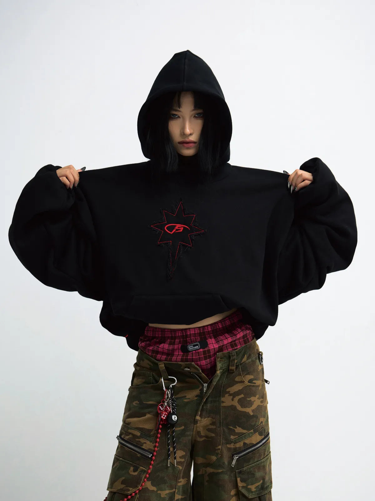 PeopleStyle Vintage Embroidered Oversized Hoodie